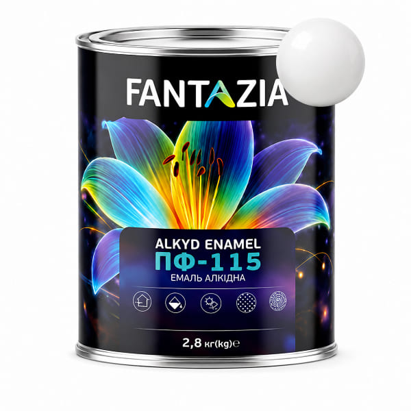 Емаль алкідна ПФ-115 біла 2,8кг "Fantazia"