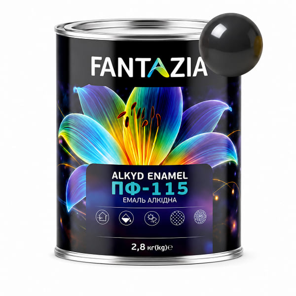 Емаль ПФ-115М чорна 2,8 кг Fantazia
