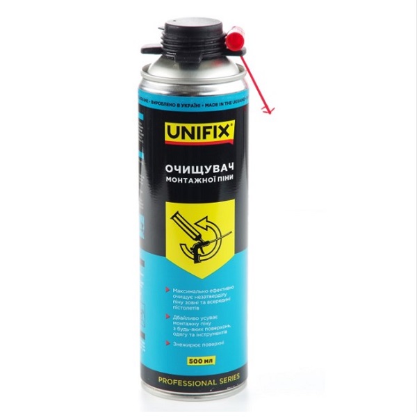 Очищувач монтажної піни 500 мл UNIFIX