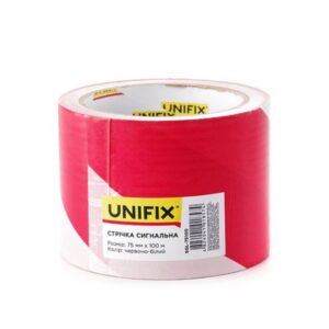 Стрічка сигнальна червоно-біла 75мм*100м UNIFIX