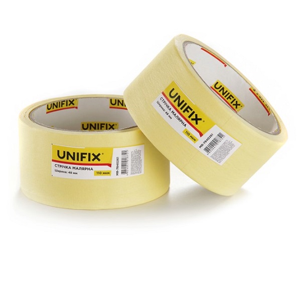 Стрічка клейка малярна 110мкм стандарт 48мм × 20м "UNIFIX"