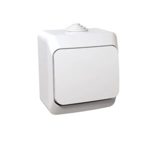 Перемикач 1-клавішний IP44 Cedar Plus, накладний монтаж, білий