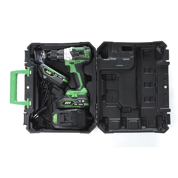 Дриль-шуруповерт безщіточний APRO 20В, 2А, 20DB, 2 АКБ, ЗУ, кейс