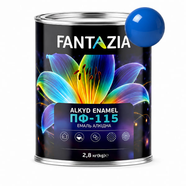Емаль ПФ 115 блакитна 0,85кг Fantazia