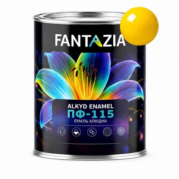Емаль ПФ 115 жовта 0,85кг Fantazia
