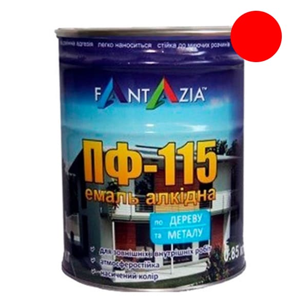 Емаль червона ПФ-115 0,85кг Fantazia