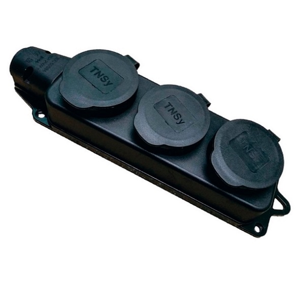 Колодка подовжувача каучукова з захисними кришками зк RUBBER IP44 Techno Systems