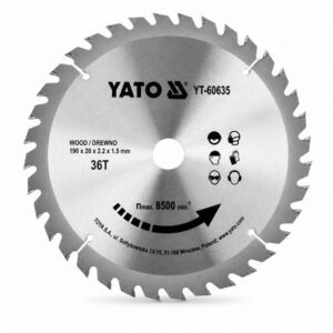 Пильный диск для дерева 190 x 20 x 2.2 x 1.5 мм 36 зубців YATO (YT-60635)