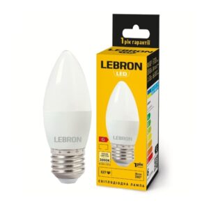 Світлодіодна лампа LEBRON L-C37-62730, 6W, Е27, 3000K, 230V