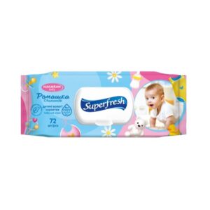 Серветка волога Baby chamomile з клапаном 72 шт. Superfresh